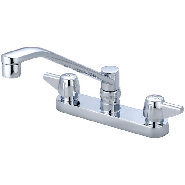 Two Handle Cast Brass Kitchen Faucet, NPSM, Standard, Polished Chrome, Weight: 3.89